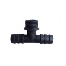  T Connector with 1/2 inch male threads and 16mm barbed ends- 10 Pcs